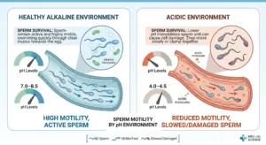 lubricant and fertility impact showing sperm motility in different pH environments