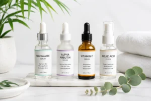 Effective skincare ingredients to reduce thigh pigmentation naturally.