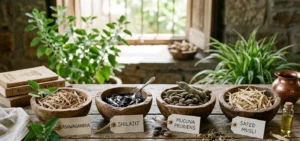 Ayurvedic herbs used to support sperm quality and male reproductive health.