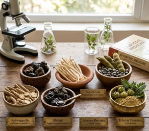Evidence-backed Ayurvedic herbs for low libido in men.