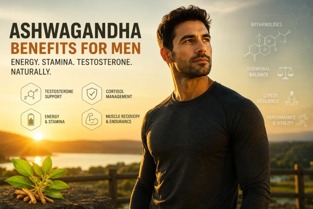 Benefits of Ashwagandha for Men Energy, Stamina & Testosterone Support