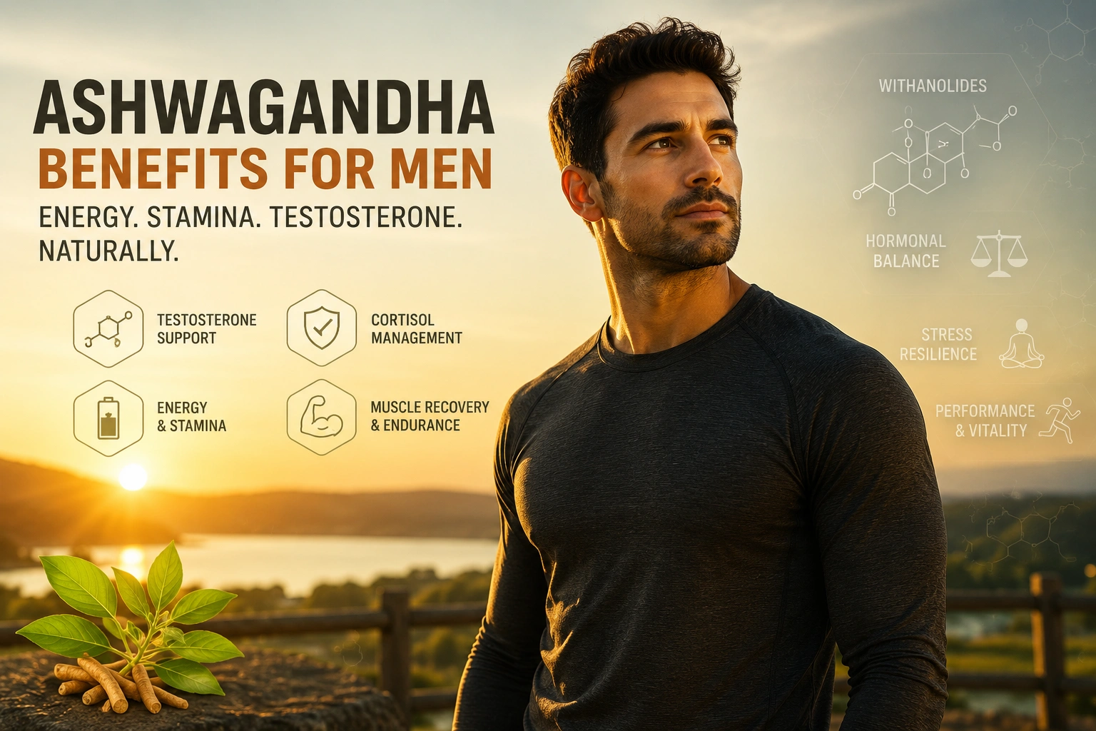 Benefits of Ashwagandha for Men Energy, Stamina & Testosterone Support