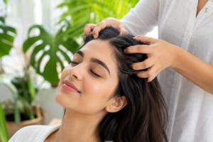 Scalp Care Routine for Faster Hair Growth including daily scalp massage for improved blood circulation