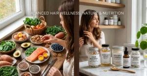 Comparing food sources and supplements for hair growth nutrients.